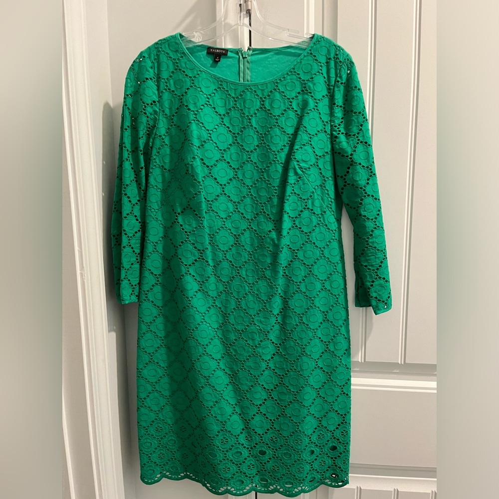 Talbots Green Shift Dress, Size 4